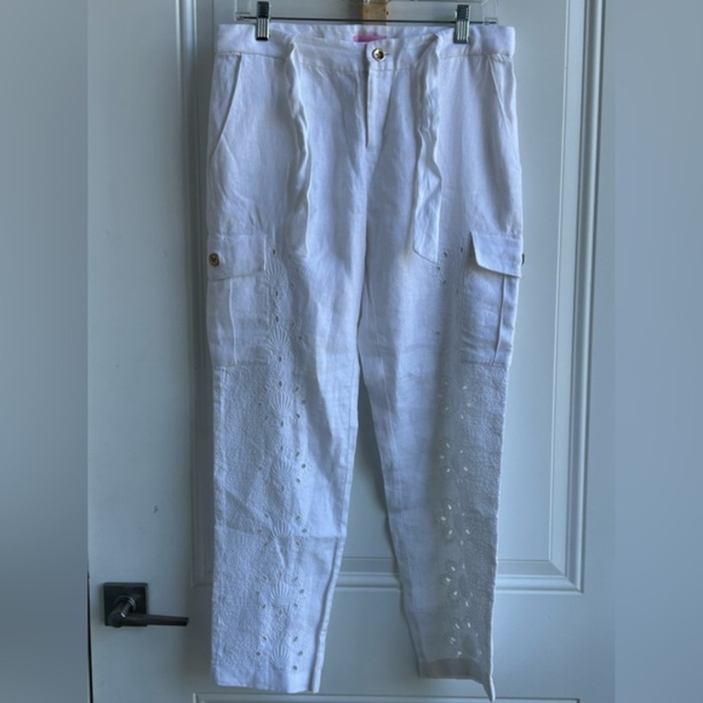 Lilly Pulitzer | Zira women’s 100% linen cargo pants | size 2